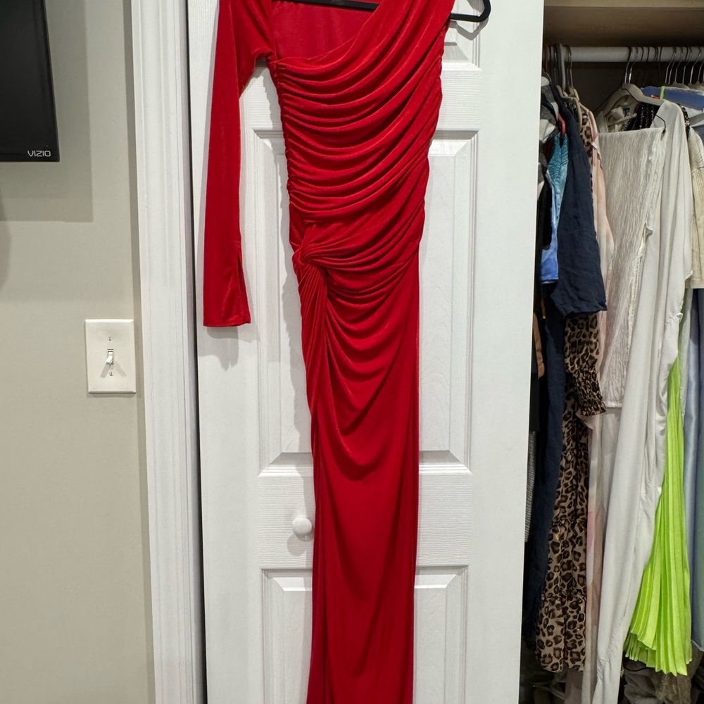 Katie May One Shoulder Red Evening Dress